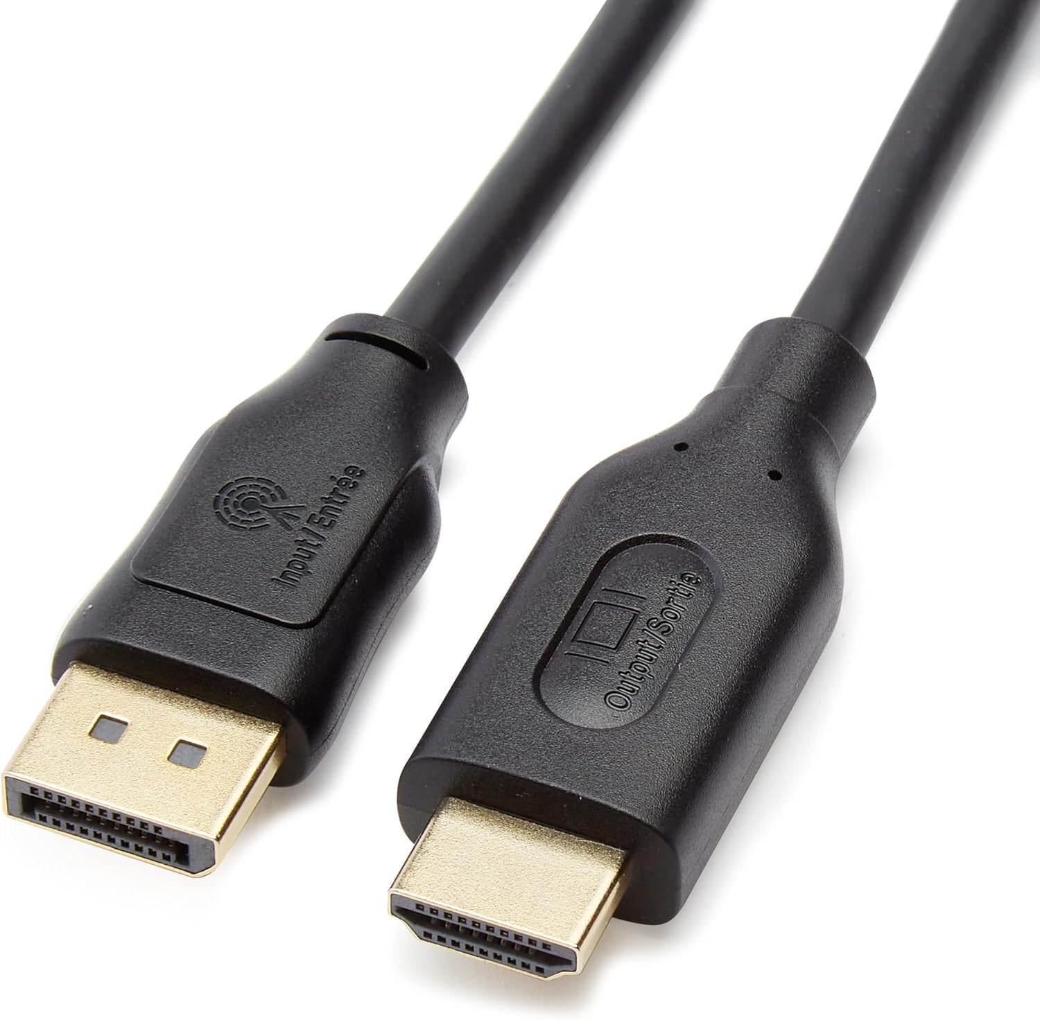 Amazon Basics DisplayPort to HDMI Cable, Uni-Directional, 4K@30Hz, 1920×1200, 1080p, Gold-Plated Connectors for Enhanced Picture Quality and Sound, 6 ft, Black