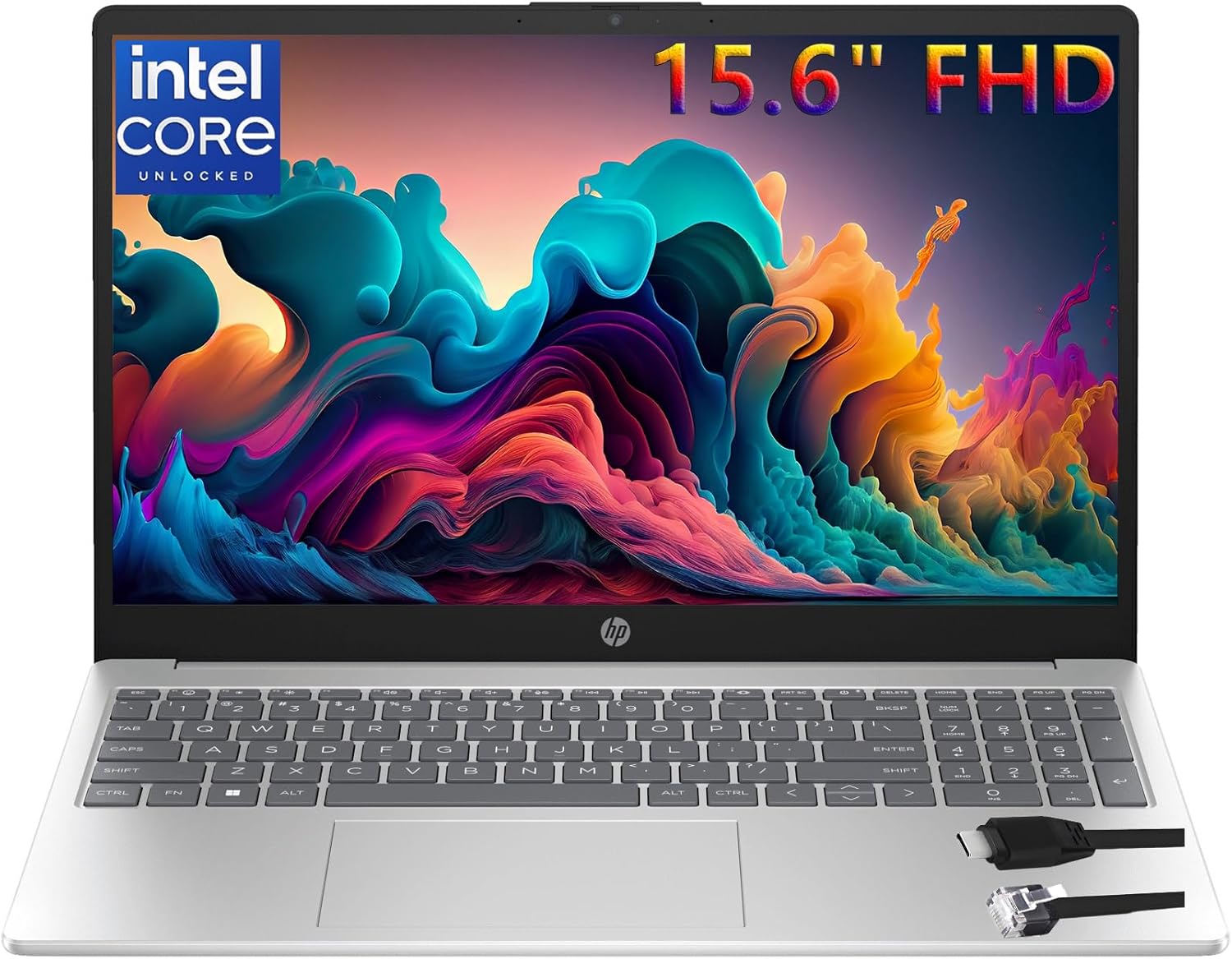 HP 15.6″ FHD Laptop 2026 Notebook for Students & Remote Work, Intel N100, 8GB RAM, 256GB SSD, Lightweight, Long Battery Life, Wi-Fi 6, Office 365, Win 11 Home, Moonlight Silver, Type-C RJ45