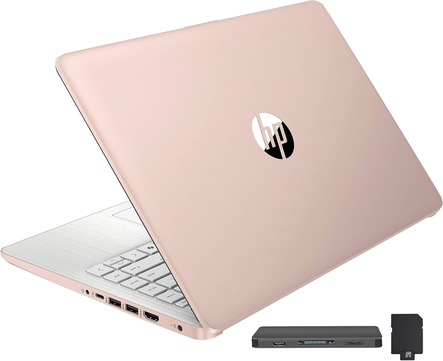 HP Stream 14″ HD BrightView Laptop, Intel Celeron N150, 16GB RAM, 416GB Storage (128GB eMMC + 288GB Docking Station Set), Intel UHD Graphics, 720p Camera, Wi-Fi, 1 Year Office 365, Win 11 S, Gold