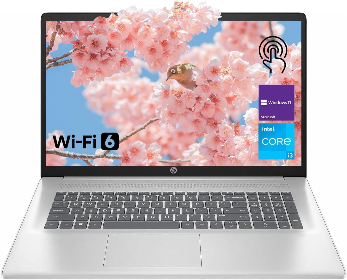HP 17.3″ Laptop for Home, Students, Business, Lifetime Office 365 for The Web, 17.3″ Touchscreen, 8-Cores Intel CPU, w/Copilot, 8GB RAM, 128GB eMMC, Camera Privacy Shutter, Win11