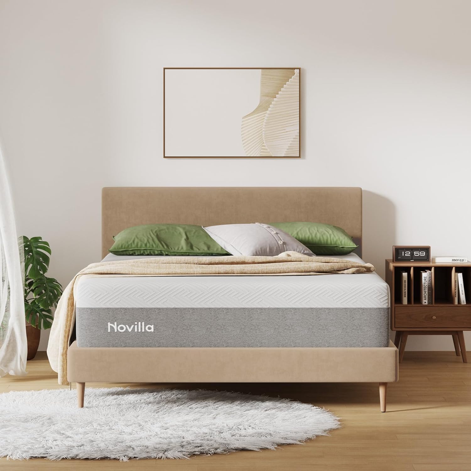 Novilla Queen Size Mattress, 12 inch Gel Memory Foam Mattress for a Cool Sleep & Pressure Relief, Medium Firm Feel with Motion Isolating, Bliss