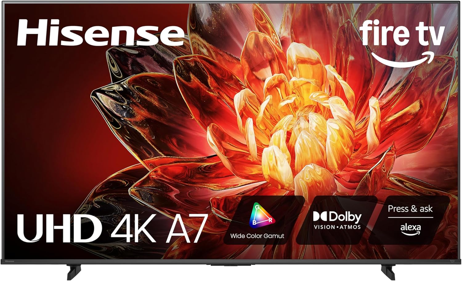 Hisense 43″ Class A7 Series (43A7NF, 2025 Model) 4K UHD Smart Fire TV, Voice Remote with Alexa, Wide Color Gamut, HDR10+, Dolby Vision, Dolby Atmos, Game Mode, ALLM, Stream Live TV Without Cable