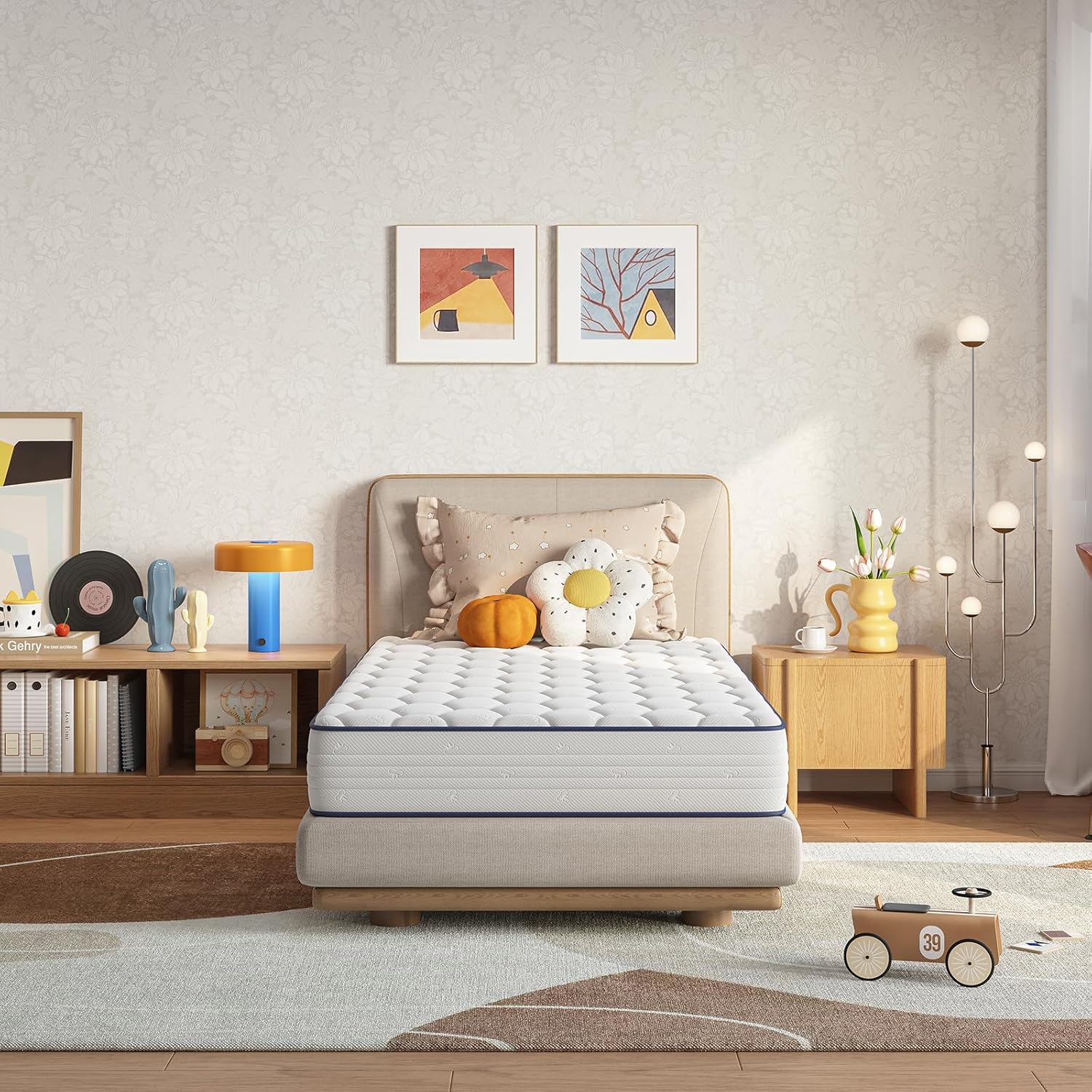 Novilla 6 Inch Twin Mattress,Bonnell Spring Hybrid Mattresses for Spine Support & Cooling Comfort – Twin Bed Mattress,Adaptive Foam Layer with Medium Firm- CertiPUR-US Certified for Youth/Guest Rooms