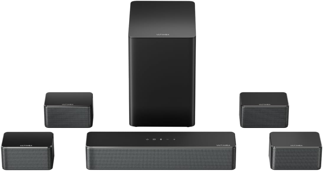 ULTIMEA 7.1ch Surround Sound System for TV, 4 Surround Speakers, Subwoofer