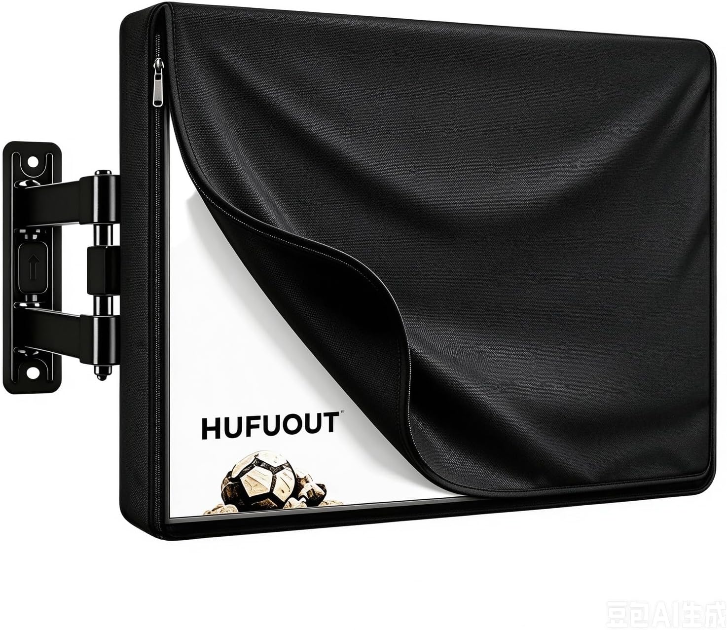 Outdoor TV Cover 40-43 Inch, TV Display Protector, Waterproof and Weatherproof Outside Flat Screen Cover (39.5”W x 25”H), 600D Fabric, Black (40″-43″)