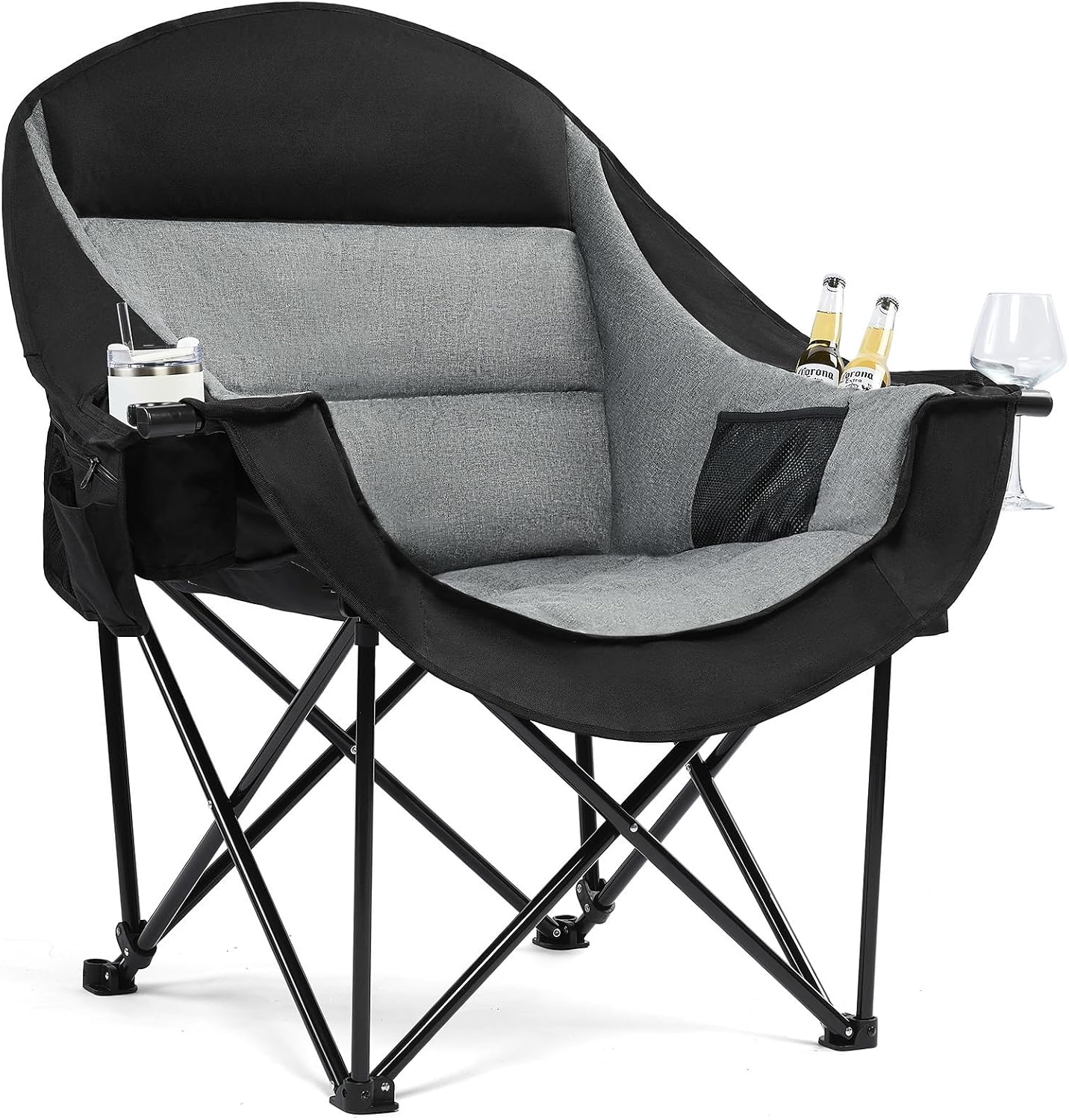 Oversized Camping Chairs for Adults – Heavy Duty Padded Outdoor Camp Chair