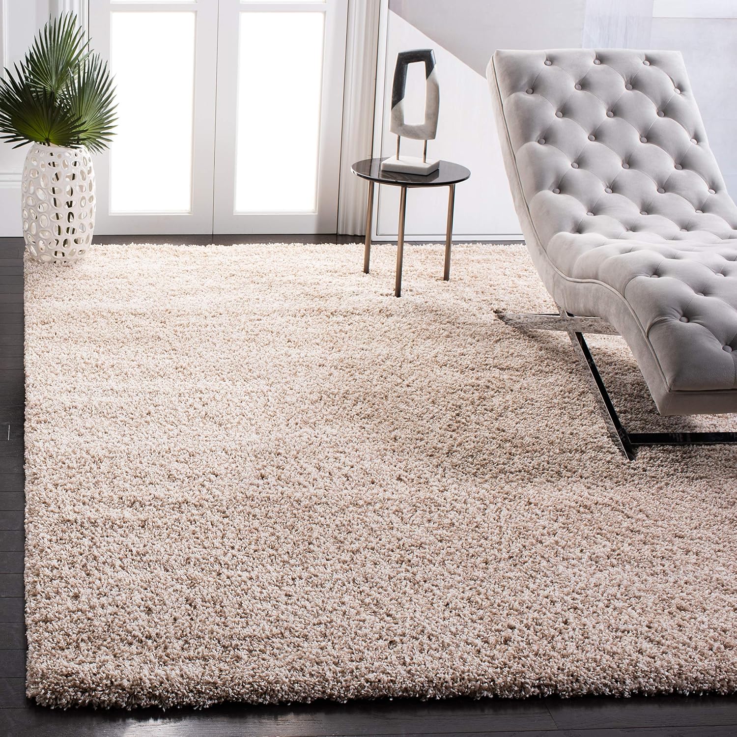 SAFAVIEH California Shag Collection Area Rug – 8’6″ x 12′, Beige, Non-Shedding & Easy to Clean, Ultra Plush Thick Pile, Ideal for Living Room, Bedroom, Dining Space (SG151-1313)